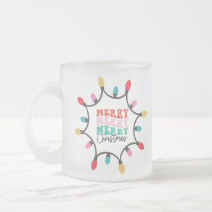 Fröhliches Weihnachtslicht Mattglastasse