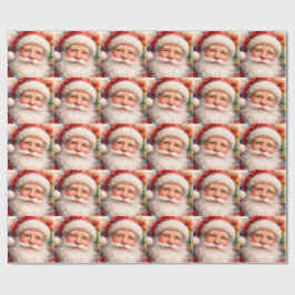 Fröhliches Weihnachtsmann-Porträt  Geschenkpapier