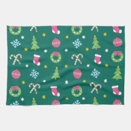 Fröhliches Weihnachtsmuster Geschirrtuch