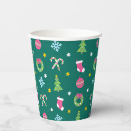 Fröhliches Weihnachtsmuster Pappbecher