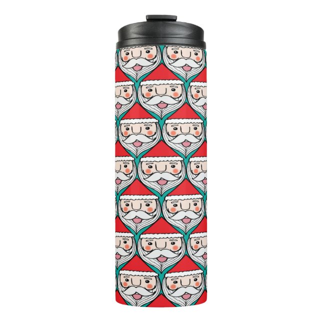 Fröhliches Weihnachtsmuster Thermosbecher (Vorderseite)