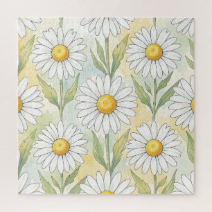 Fröhliches weißes Gänseblümchen-Blumenmuster