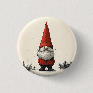 Fröhliches Wintergenom in Red Hat Button