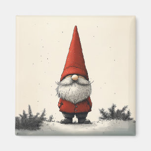 Fröhliches Wintergenom in Red Hat Magnet