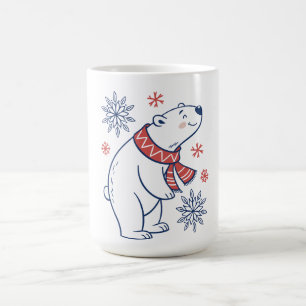 Fröhliches Winterurlaubsdesign für den Eisbären Kaffeetasse