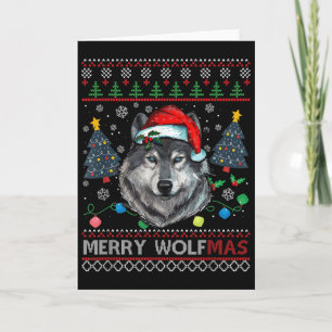 Fröhliches Wolfmas Frohe Weihnachten Wolf hässlich Karte