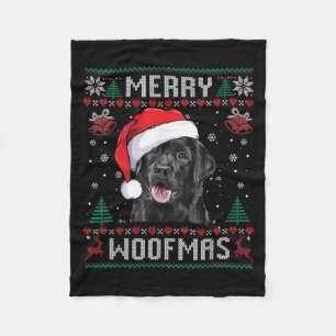 Fröhliches Woofmas hässlicher Pullover schwarzer L Fleecedecke
