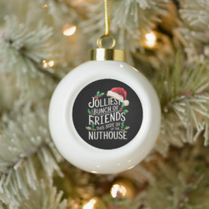 Fröhlichste Gruppe von Freunden Weihnachten Sarkas Keramik Kugel-Ornament