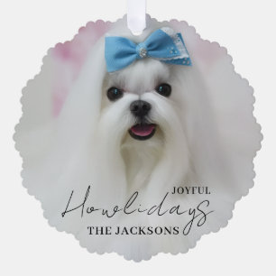 Fröhlichste Howlidays-Hunde-Foto-Weihnachtsdesign Ornament Karte