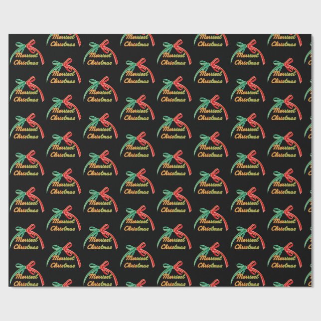 fröhlichste Weihnachten Geschenkpapier (Flach)