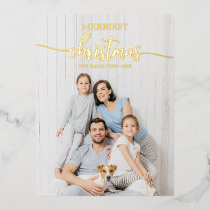 Fröhlichste Weihnachts-Chic-Calligraphy-Overlay-Fo Folien Feiertagspostkarte