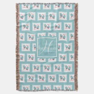 Fröhlichste Weihnachts-Handschuhe Roter Bogen Blau Decke