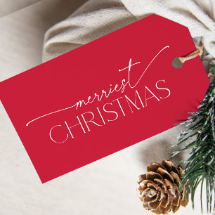Fröhlichstes Weihnachten Elegante Typografie Feier Geschenkanhänger