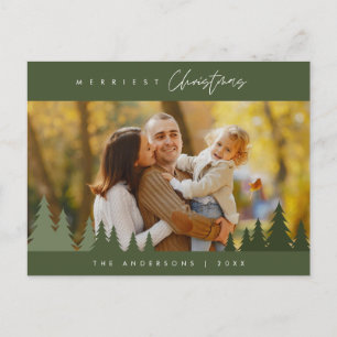 Fröhlichstes Weihnachten Familienfoto Outdoor Kief Postkarte