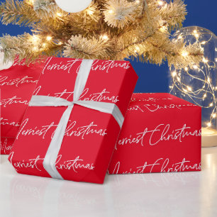 Fröhlichstes Weihnachten Rot UND Weißes Fest Geschenkpapier