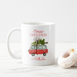 fröhlichstes Weihnachten Wasserfarbe Auto Kaffeetasse