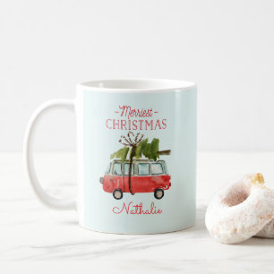 fröhlichstes Weihnachten Wasserfarbe Auto Kaffeetasse