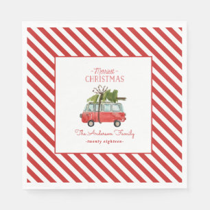 fröhlichstes Weihnachten Wasserfarbe Auto Serviette