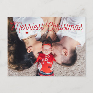 Fröhlichstes Weihnachtsfamilienfoto Feiertagspostkarte