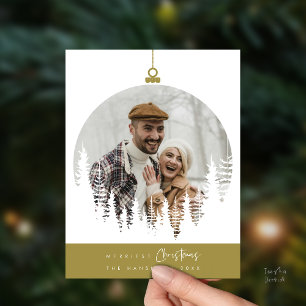 Fröhlichstes Weihnachtsfamilienfoto, Tannenbaum-Üb Postkarte