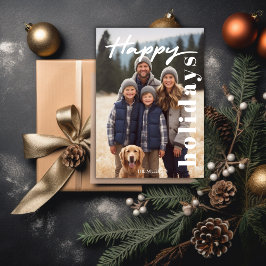 Frohster Holidays Navy Kariert Tartan 1 Foto Moder Feiertagskarte