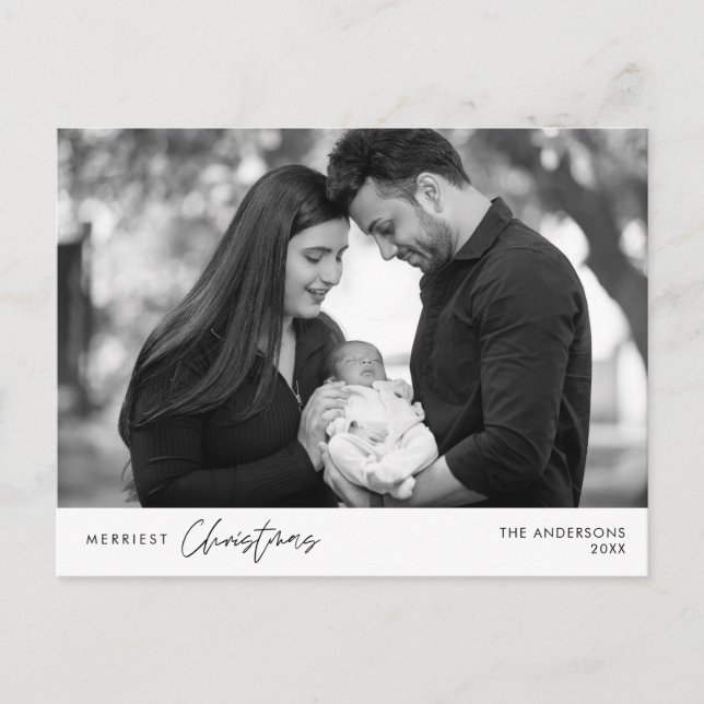 Frohstes Weihnachts-Foto, gemütliches Glück Postkarte (Vorderseite)