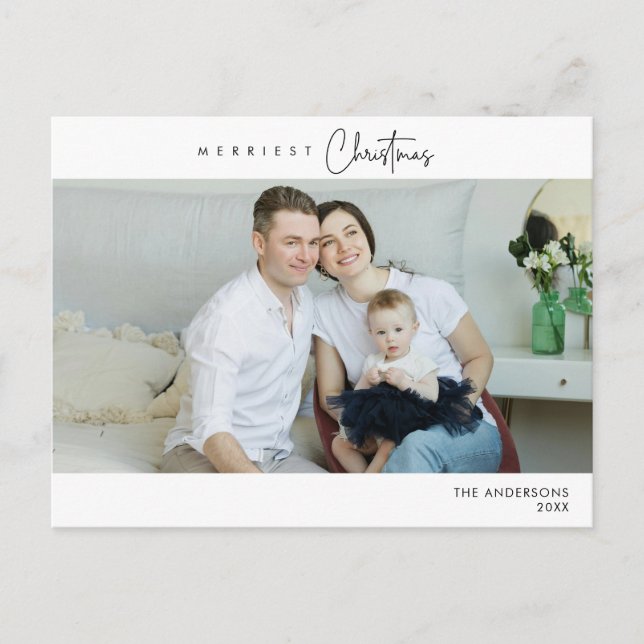 Frohstes Weihnachts-Foto, Winterglücklich Postkarte (Vorderseite)