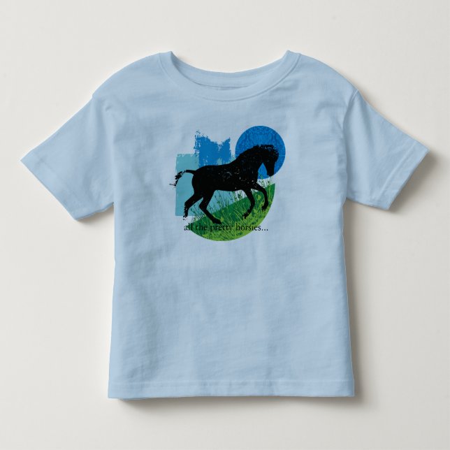 Frolcking Horse Design Tee Shirt (Vorderseite)