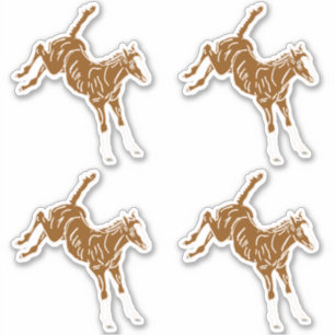 Frolcking Horse Foal - transp uni color 4x custom Aufkleber