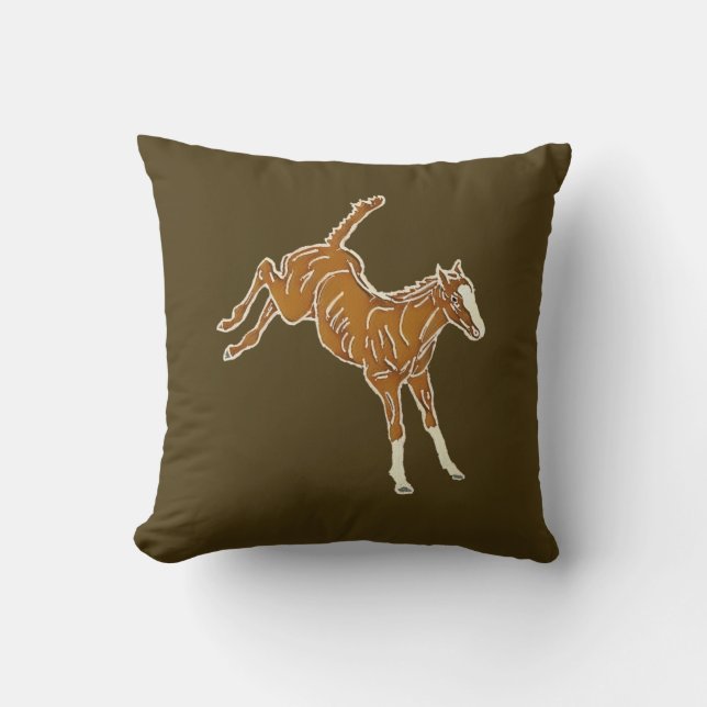 Frolcking Horse Foal - transparente mehrfarbig. Kissen (Vorderseite)