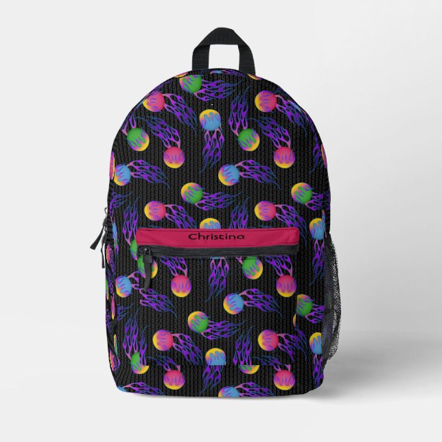 Frolf - Flammen-Datenträger Golf Bedruckter Rucksack (Vorderseite)