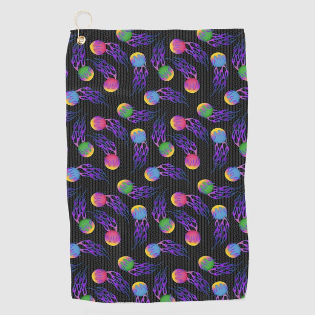 Frolf - Flammenscheibe Golfhandtuch (Vorderseite)