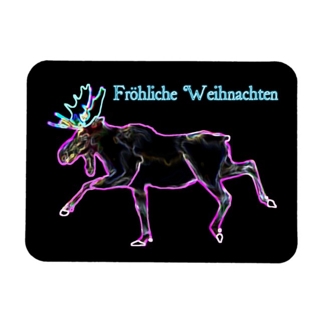 Froliche Weihnachten - Elektrische Elche Magnet (Horizontal)