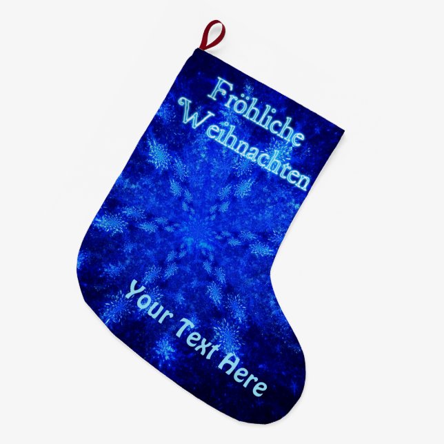 Froliche Weihnachten - Snowburst Großer Weihnachtsstrumpf (Vorderansicht (hängend))