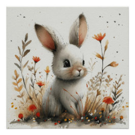 Frolicsome Fluff: Ein bisschen Whimsy Bunny Poster