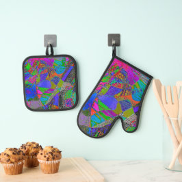 "From an Angels View" Oven Mitt and Pot Holders Se Ofenhandschuh & Topflappen-Set