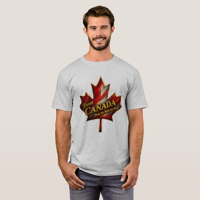 From Canada – Sea to Sea to Sea Maple Leaf T-Shirt (Devant entier)