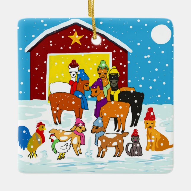 From Marvin to Mittens Christmas Holiday Keramikornament (Vorderseite)