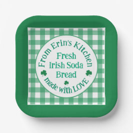 From NAME Kitchen Made with Love Irish Green Check Pappteller