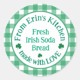 From NAME Kitchen with Love Irish Green Check  Runder Aufkleber