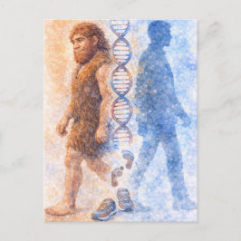 From Neanderthal to Modern Human Postcard Feiertagspostkarte