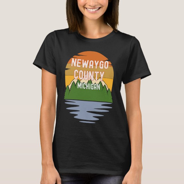 From Newaygo County Michigan Vintage Sunset T-Shirt (Vorderseite)