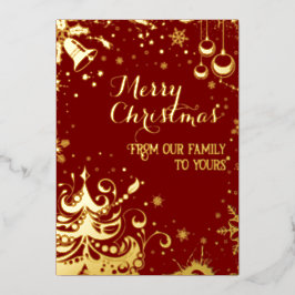 From our family to yours Red Folien Feiertagskarte