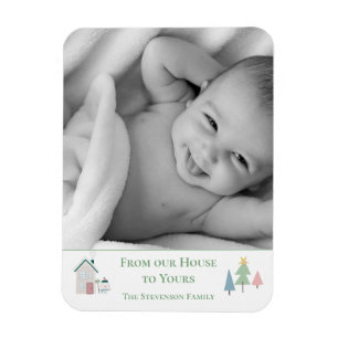 From Our House to Yours Foto von Xmas Holiday Card Magnet