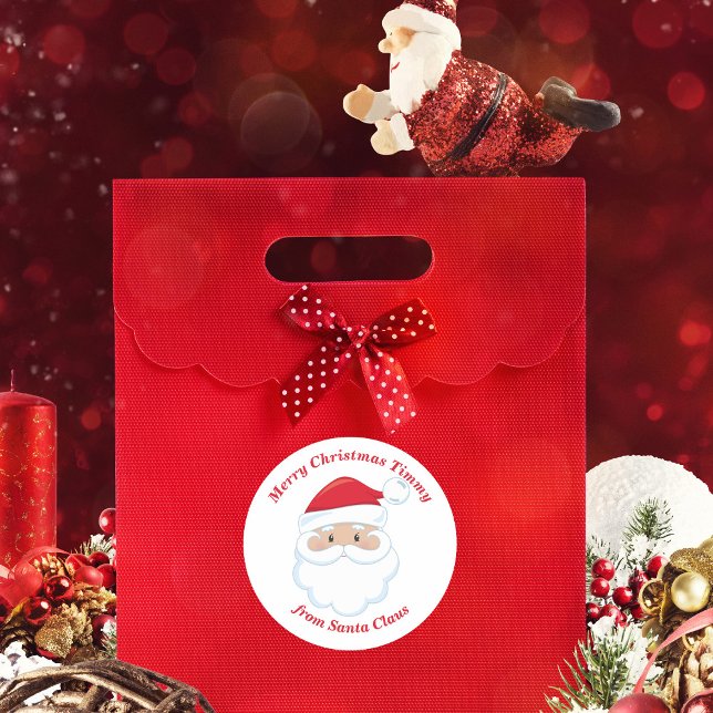 From Santa Cute Customized Kids Christmas Gift Runder Aufkleber (Von Creator hochgeladen)