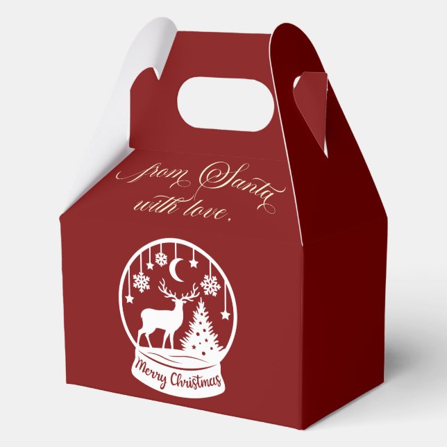 From Santa With Love Snow Globe Deer Geschenkschachtel (Vorderseite)