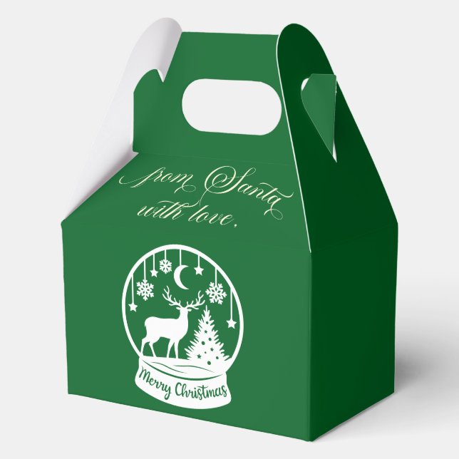 From Santa With Love Snow Globe Deer Geschenkschachtel (Vorderseite)