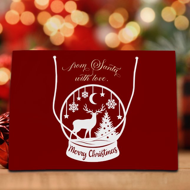 From Santa With Love Snow Globe Deer Große Geschenktüte (Von Creator hochgeladen)