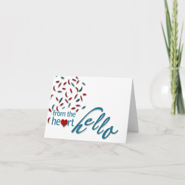 From the heart hello karte (Vorderseite)