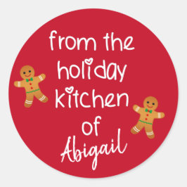 From the Holiday Kitchen... Gingerbread Christmas  Runder Aufkleber